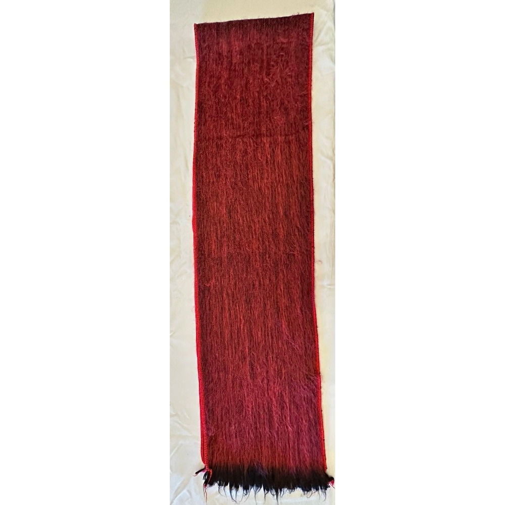 100% Baby Alpaca Wool Scarf Red Black Fringed Winter Neck Wrap Peru Unisex